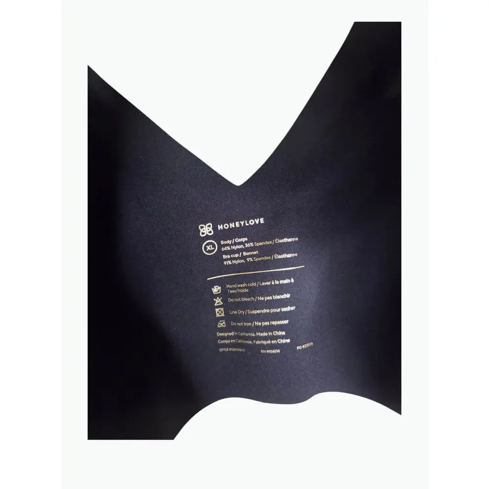Honeylove Black SoftForm Pullover Supportive Bra Wireless Women's XL